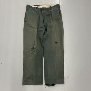 Vintage 60s Red Camel Green Sanforized Workwear Chinos 36x28